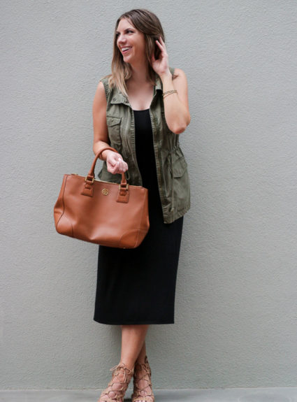 Slip Dress and a Cargo Vest