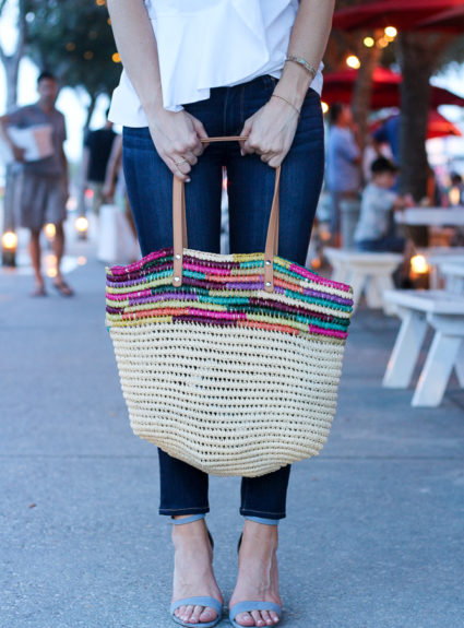 A Colorful Straw Tote to Wear From Beach to Daytime