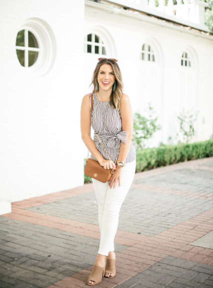 Striped Bow Top For Summer