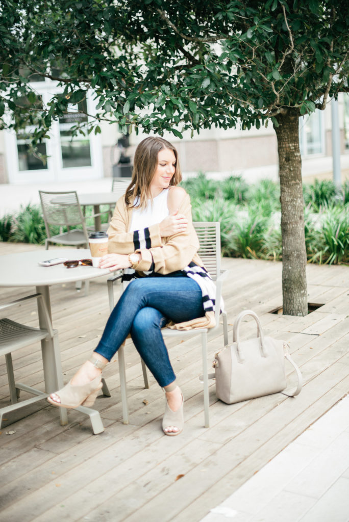 Topshop tan striped colorblock cardigan #NSale