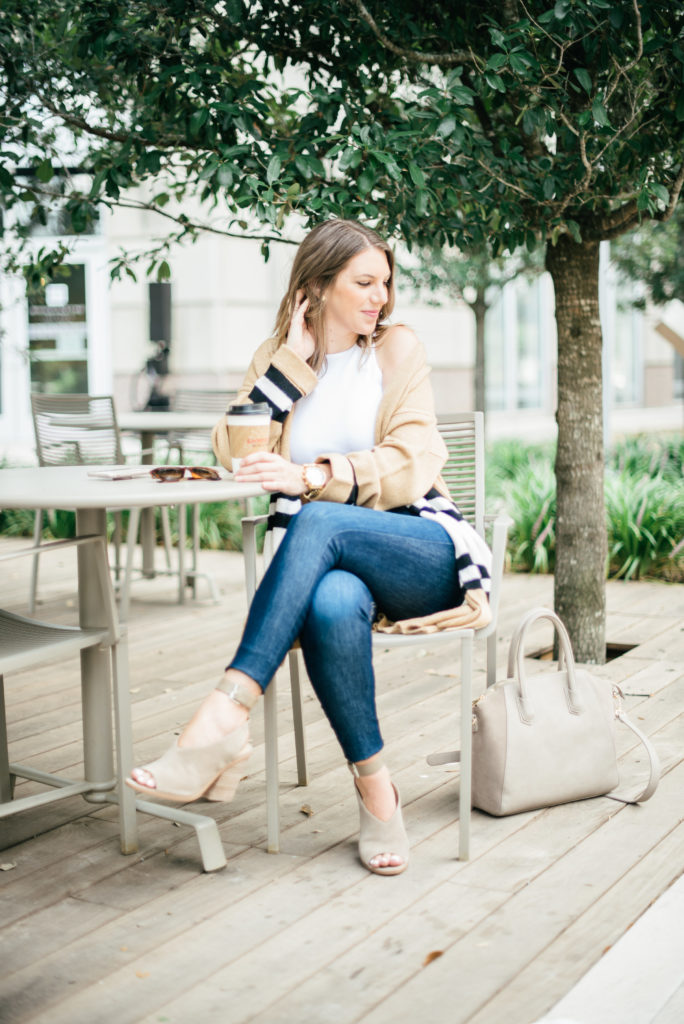 Topshop tan striped colorblock cardigan #NSale