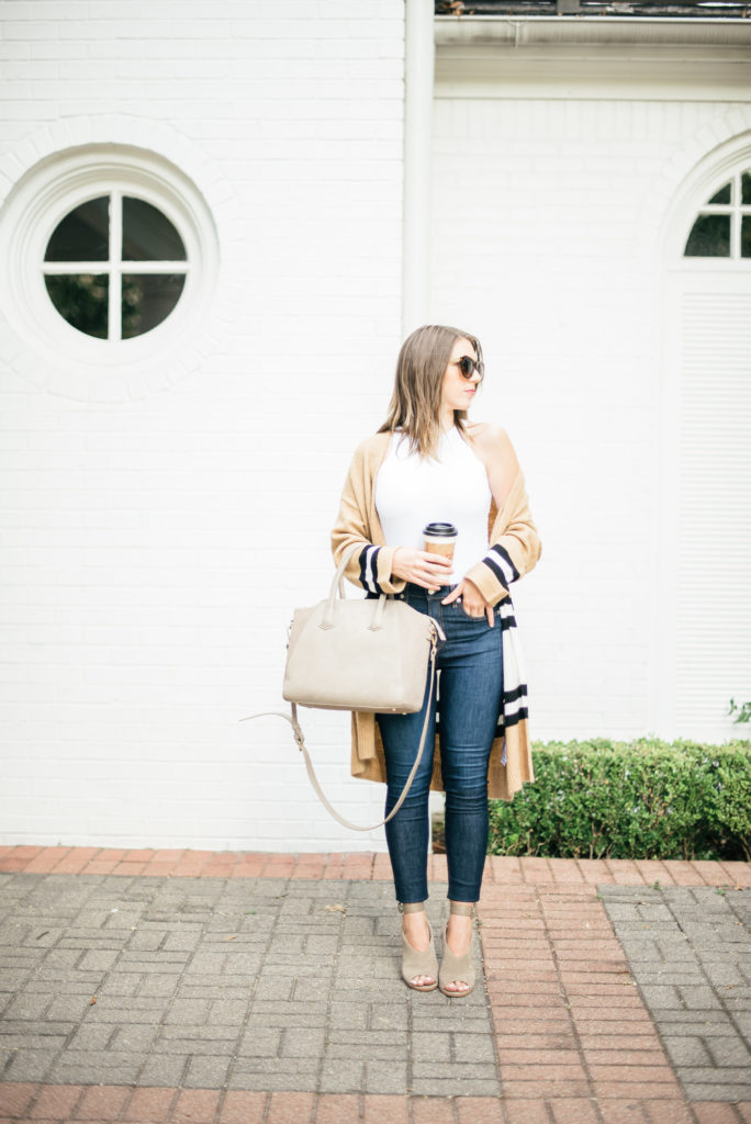 Topshop tan striped colorblock cardigan #NSale