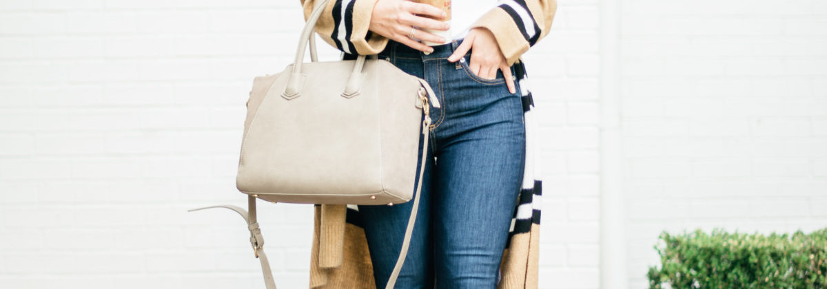 Topshop tan striped colorblock cardigan #NSale