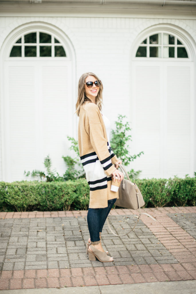 Topshop tan striped colorblock cardigan #NSale