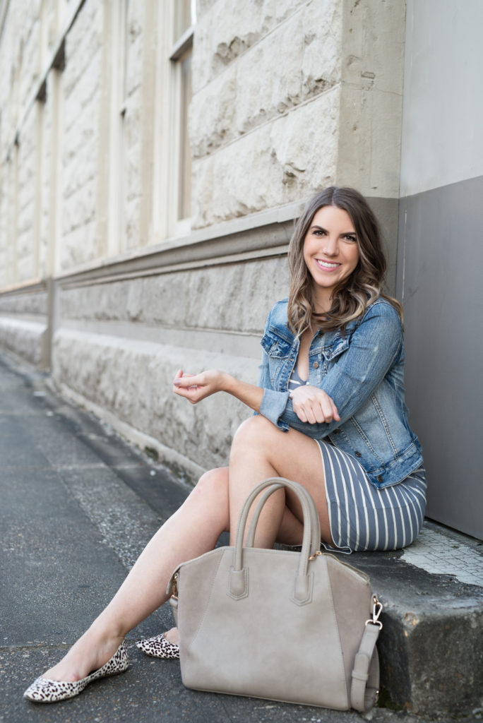 Shirt Dress With Denim Jacket