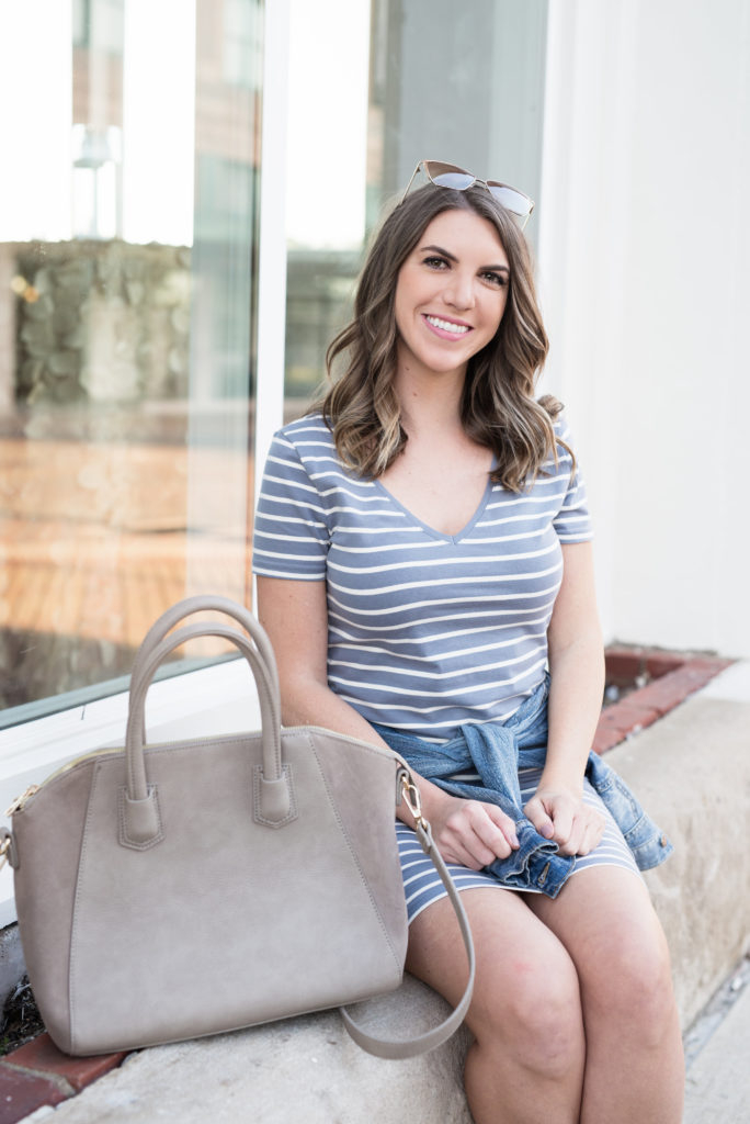 Shirt Dress With Denim Jacket