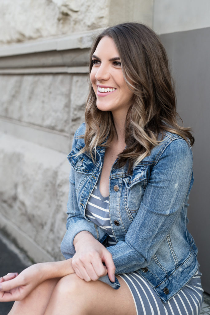 Shirt Dress With Denim Jacket