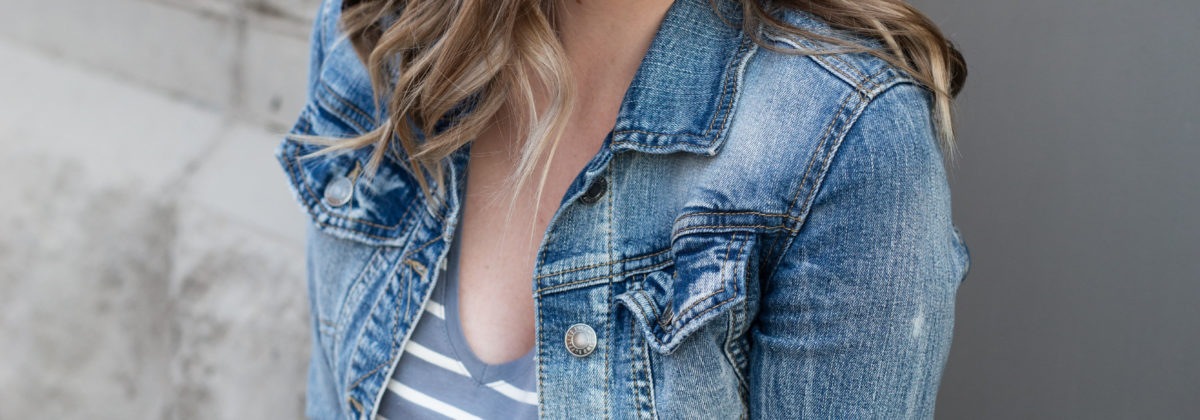 Shirt Dress With Denim Jacket