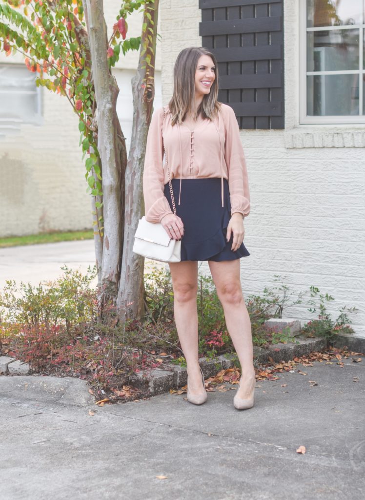 Blush-Navy-Ruffle-Skirt 