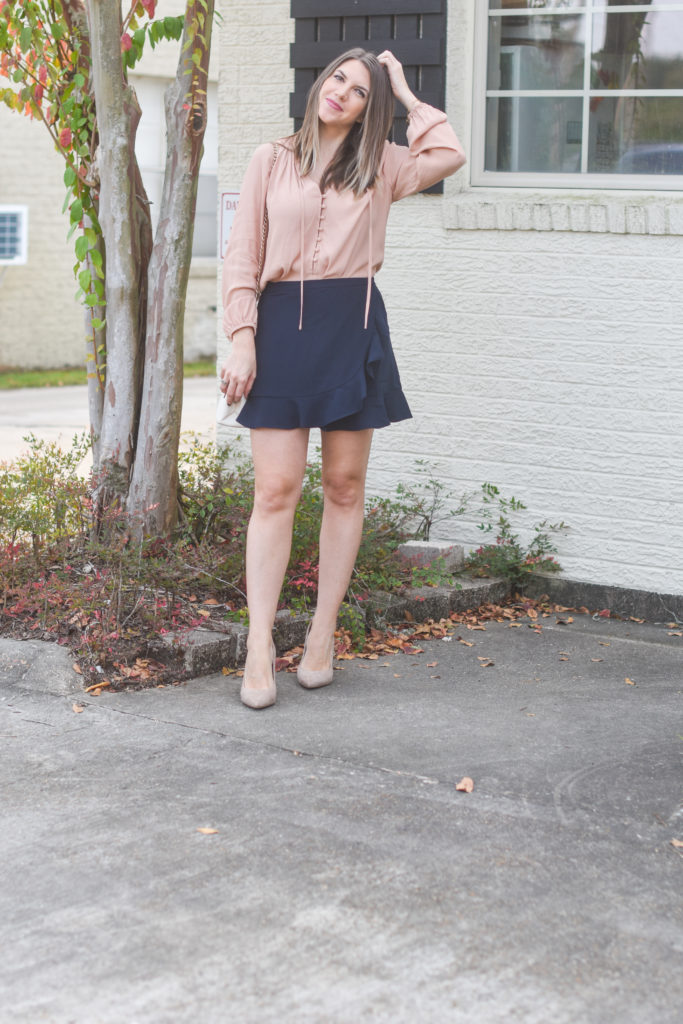 Blush-Navy-Ruffle-Skirt 