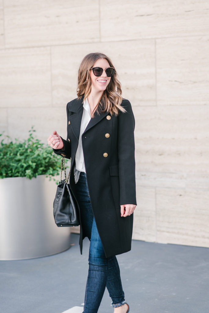 Black Classic Double-Breasted Coat