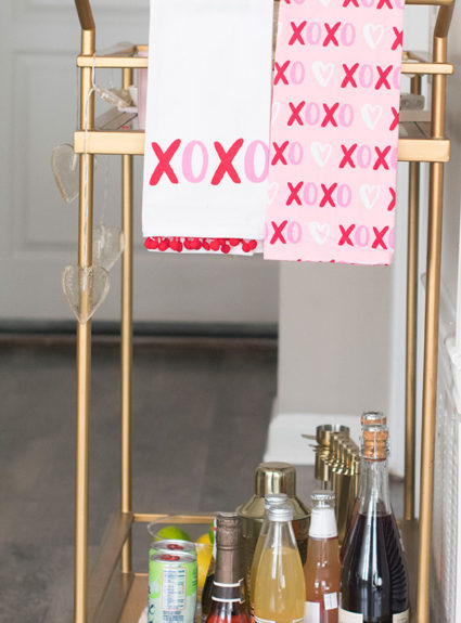 How to Style A Bar Cart: Valentine’s Day