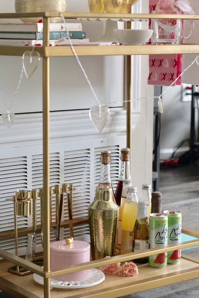 how to style a bar cart- valentine's day 10