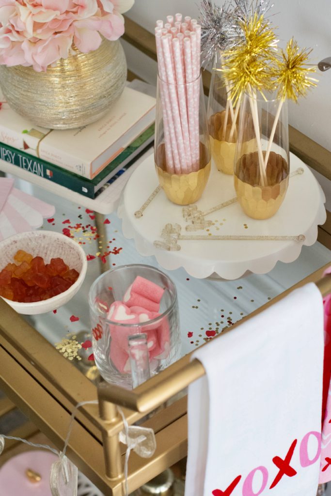 how to style a bar cart- valentine's day 19