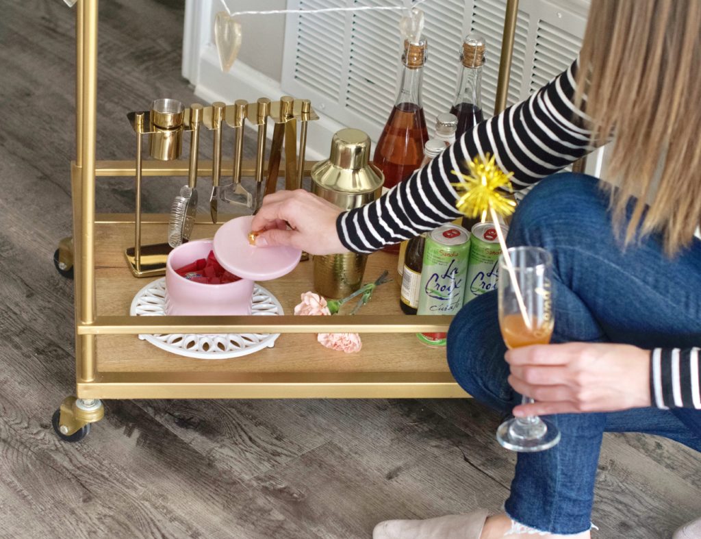 how to style a bar cart- valentine's day 7