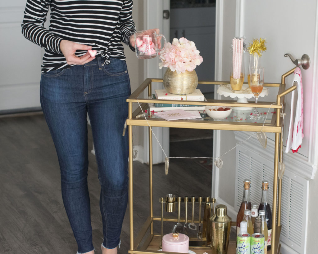 how to style a bar cart- valentine's day 8