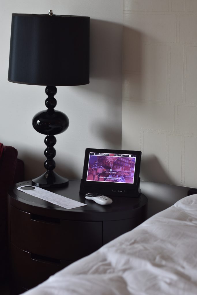 Tablet on Bedside Table at Hotel Sorella Houston Texas