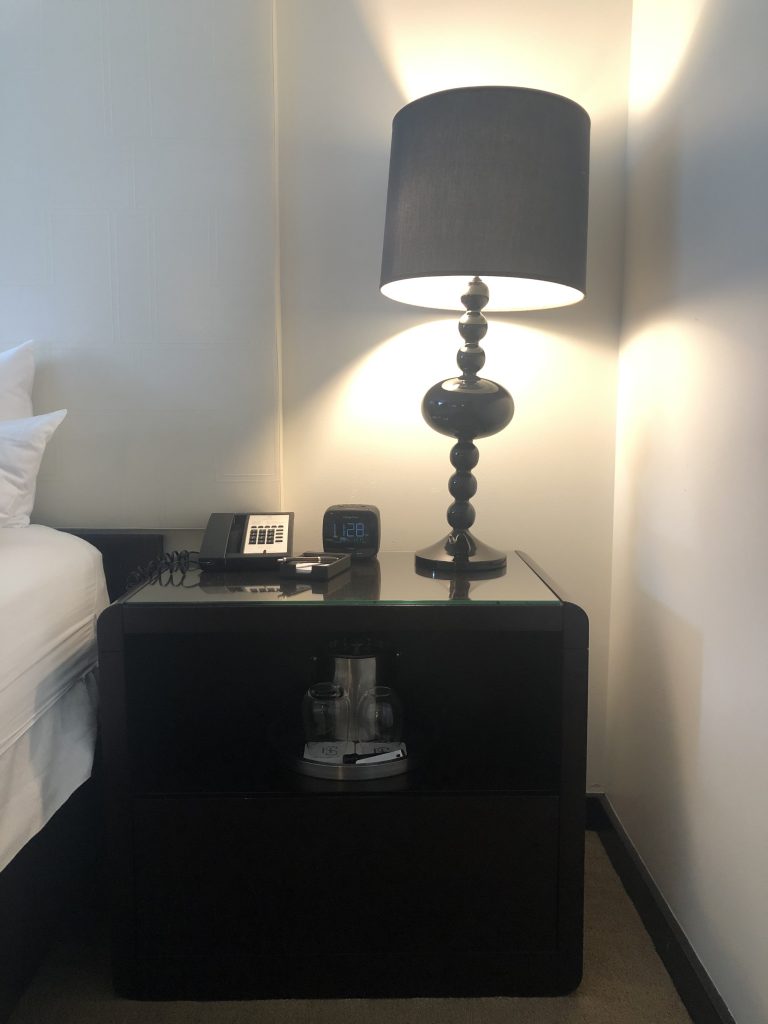 Hotel Sorella Houston Texas Hotel Bedside Table Setup